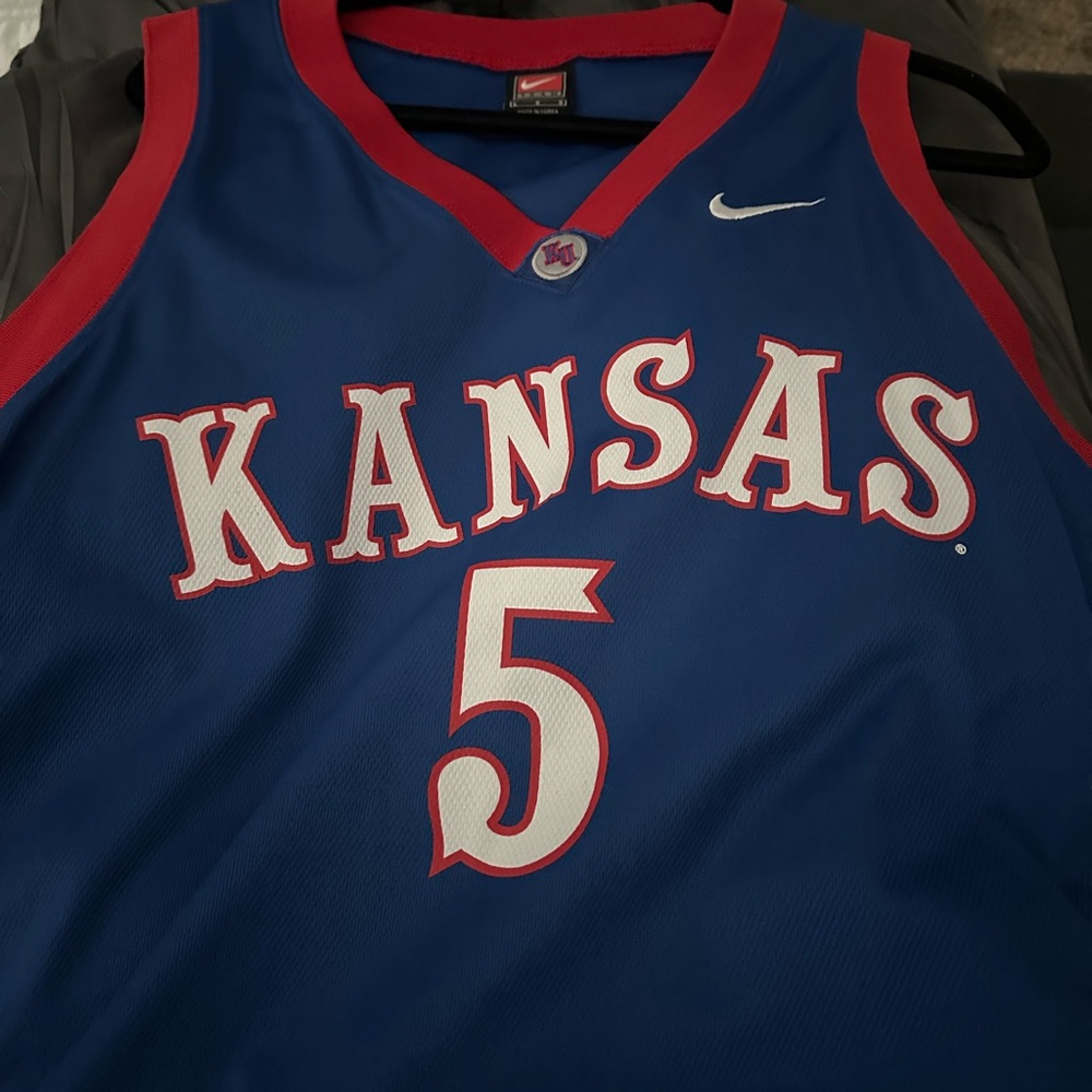 Nike Elite Team Blue University of Kansas Jersey with Red Trim (Size L)